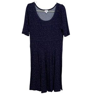 LuLaRoe Nicole Dress- Blue Stars - 2XL